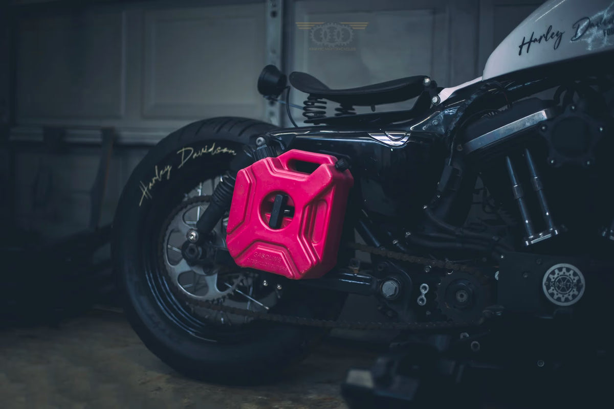 Auxiliary Gas Tank Kit for Harley-Davidson Sportster (2004–2022) | 3L–5L Bolt-On Extended Fuel Reserve
