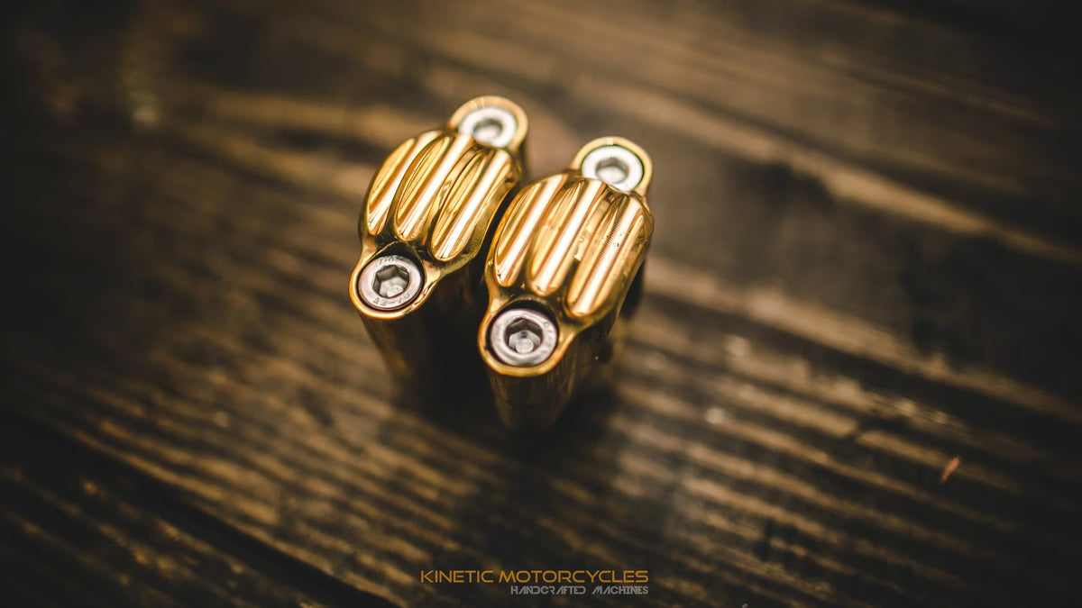 Brass Finned Handlebar Risers for Harley-Davidson Sportster (1" Clamp)