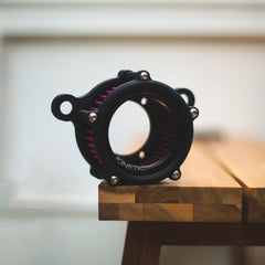 Aperture – DSLR-Style Carbon-Fiber Air Cleaner with Swappable Lens for Harley-Davidson Sportster Intake Systems