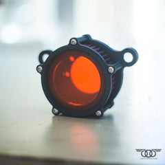 Aperture – DSLR-Style Carbon-Fiber Air Cleaner with Swappable Lens for Harley-Davidson Sportster Intake Systems