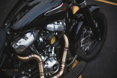 Slant TIG-Welded 304 Stainless Steel 2-2 Exhaust for M8 Harley Softail