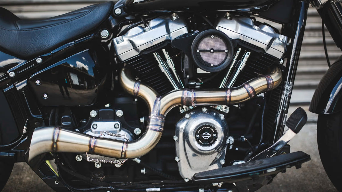FUSE TIG-Welded 304 Stainless Steel 2-Into-1 Custom Exhaust for M8 Harley Softail