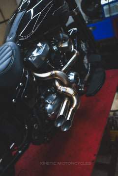 TWIST TIG-Welded 304 Stainless Steel 2-2 Exhaust for M8 Harley Softail