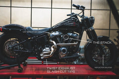 TWIST TIG-Welded 304 Stainless Steel 2-2 Exhaust for M8 Harley Softail